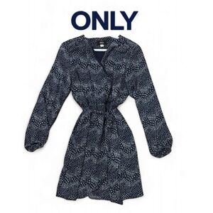 Only Blue Sheath Dress with Bishop Sleeves